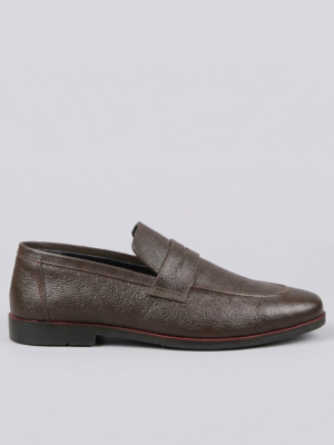 Refined Comfort Rubber Sole Loafers – Coffee