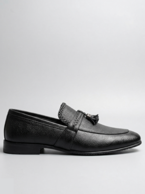 Signature Rubber Sole Loafers – Black