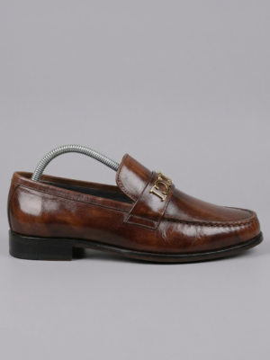 Classic Leather Sole Loafers – Brown
