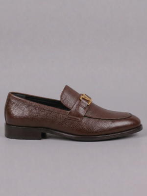 Classic Leather Sole Loafers – Brown