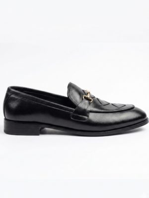 Executive Leather Sole Loafers – Black